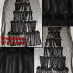 Black haute couture fringe lace #70159