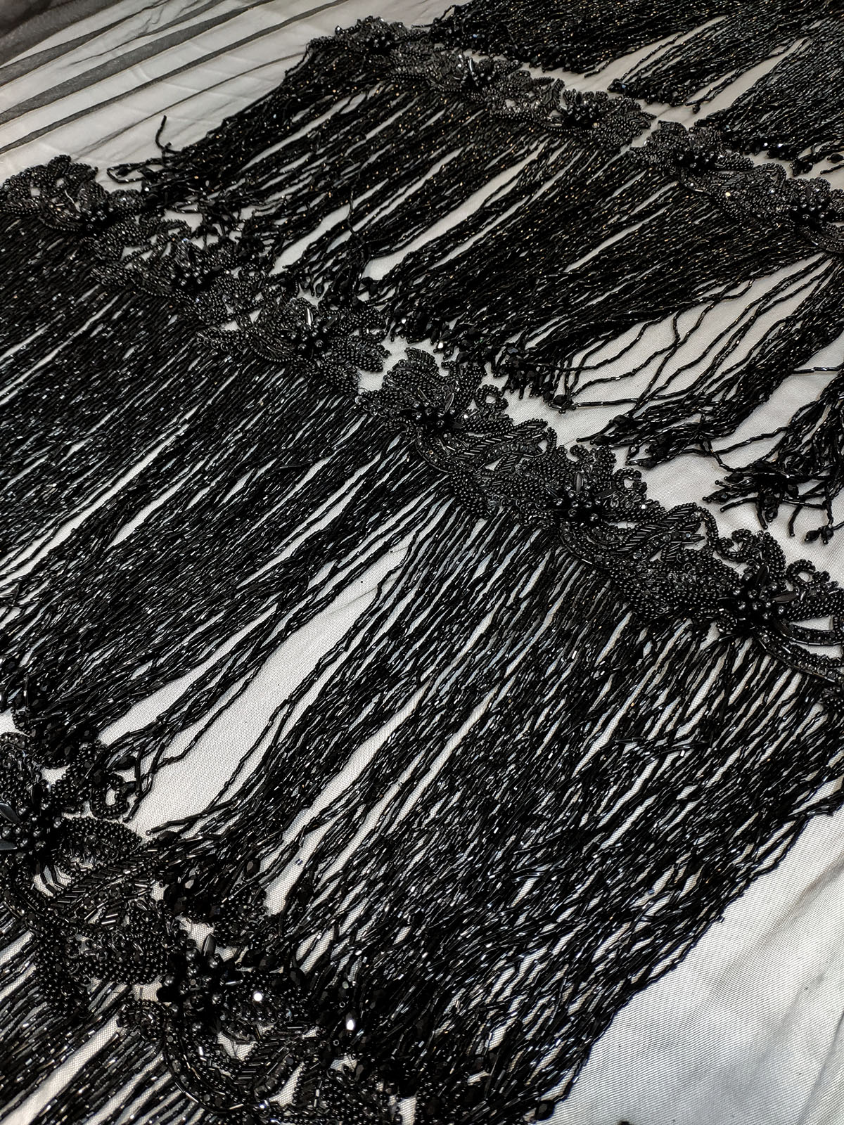 Black 5” Layered Fringe Fabric