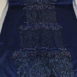 Navy blue haute couture fringe lace and 3d flower - Image 11