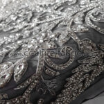 Silver bordered floral couture lace - Image 5
