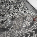 Silver bordered floral couture lace - Image 2