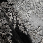 Silver bordered floral couture lace