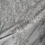 Silver bordered floral couture lace - Image 6