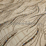 Gold and Turquoise embroidery couture lace - Image 9
