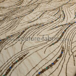 Gold and Turquoise embroidery couture lace - Image 8