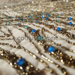 Gold and Turquoise embroidery couture lace - Image 5