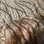 Gold and Turquoise embroidery couture lace - Image 4