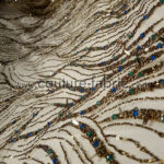 Gold and Turquoise embroidery couture lace - Image 2