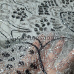 Turquoise gray beaded couture lace - Image 6