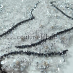 Turquoise gray beaded couture lace - Image 2